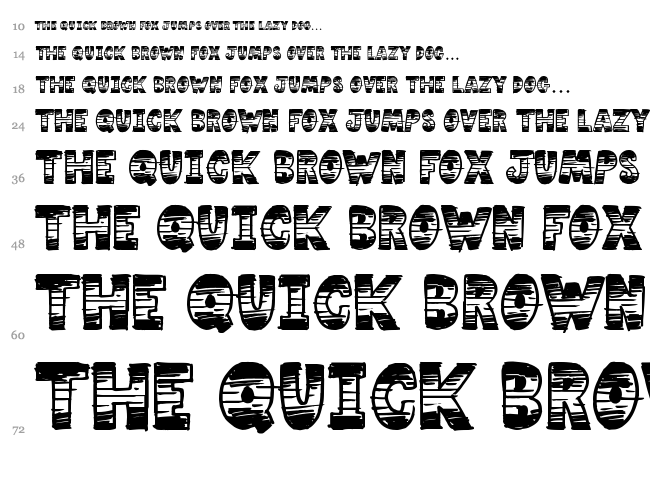 Comic Strip font waterfall